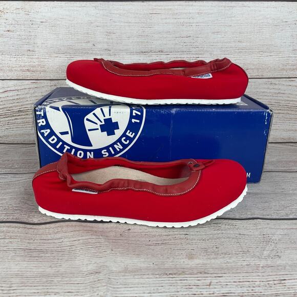 Birkenstock Shoes - Birkenstock Ponca Womens EU 38 US 7 Narrow Ballet Flats Red
